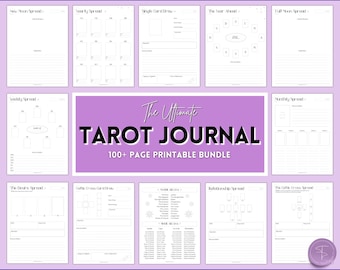 Simple Tarot Journal Printable, 100p Tarot Planner Workbook, Daily Card Reading, Tarot Spreads, Tarot Deck Notebook, Witch, Grimoire, Oracle