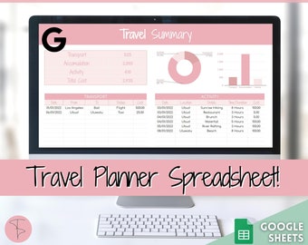 EDITABLE Travel Planner, Travel Budget, Google Sheets Spreadsheet, Trip Expense Tracker, Holiday Packing List, Vacation Schedule, Itinerary