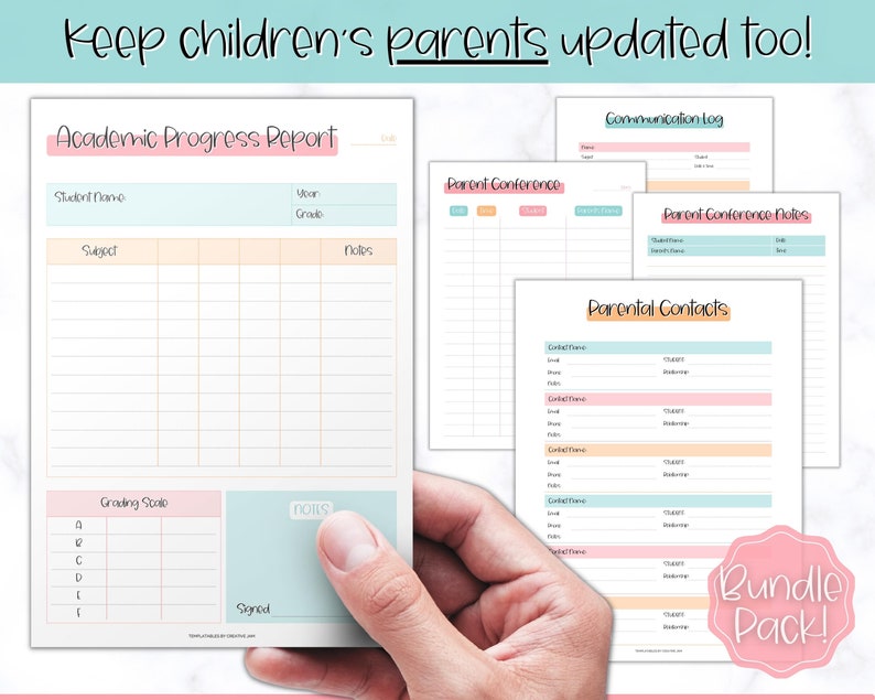Teacher Planner Printable BUNDLE Homeschool Teacher Academic Etsy