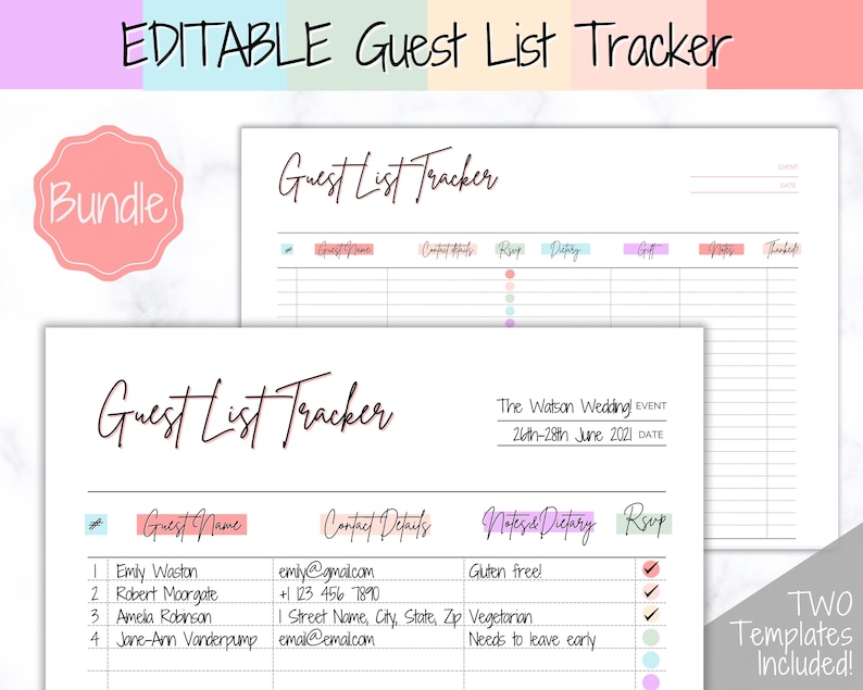 Guest list tracker