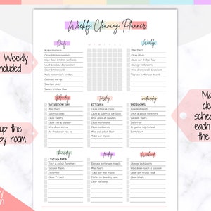 COLORFUL Cleaning Schedule, EDITABLE Cleaning Checklist, Cleaning ...