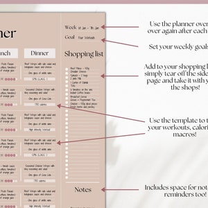 FOOD DIARY Weekly Meal Planner Printable Meal Tracker Food - Etsy
