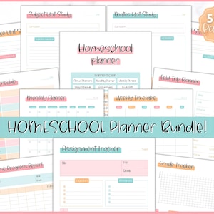 50pg HOMESCHOOL Planner Printable, Home School Teacher, Academic Lesson Planner, School, Preschool, Kindergarden, Homework, Daily Schedule