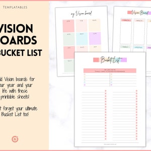 Goal Planner BUNDLE, 2024 Goals Tracker, SMART Goal Setting Kit, New Year, Monthly Habits Reflections, Productivity, Vision Board Printables image 7