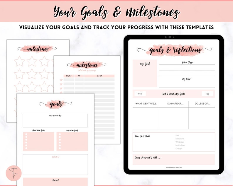 Weight Loss Tracker, Weightloss Journal, Fitness Planner Printable, Weight Loss Chart, Pounds Lost Tracker, Body Measurements, Meal Planner image 8