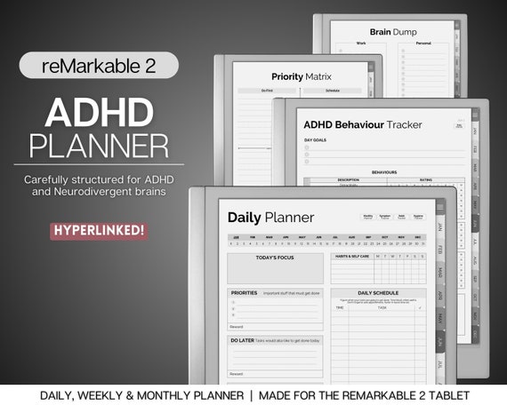 Daily Planner Remarkable Template Digital Planner for Remarkable 1