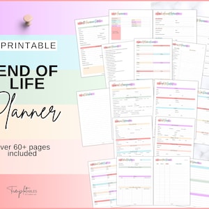 End of life planner, with Medical, Death, Estate, Funeral planning, Emergency Binder, Prepare just in case, What if binder, Household