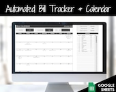 Bill Payment Calendar, Google SHEETS Spreadsheet, Automated Monthly Bill Tracker, Budget Expense, Finance Template, Bills Checklist, Annual