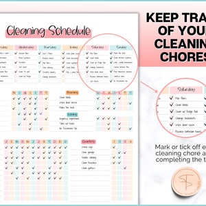 EDITABLE Cleaning Checklist, COLORFUL Cleaning Schedule, Cleaning ...