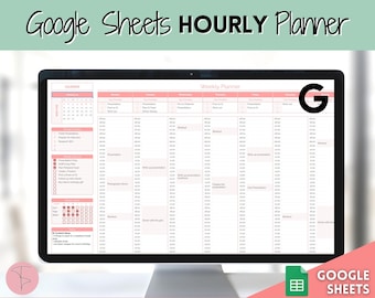 Google Sheets Weekly Hourly Planner, EDITABLE Spreadsheet, Weekly Schedule, Undated Daily Planner, 2024 Weekly Organizer, To Do List, ADHD