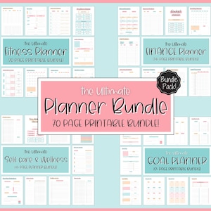 Ultimate PLANNER BUNDLE! Printable Goal Planner, Finances & Budget Planner, Fitness Planner, Self Care Journal, Life, Health