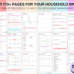 The ULTIMATE Home Management Binder Bundle! 170pg Colorful Household ...