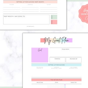 Goal Planner Printable BUNDLE, 2024 Goals Tracker, SMART Goal Setting ...