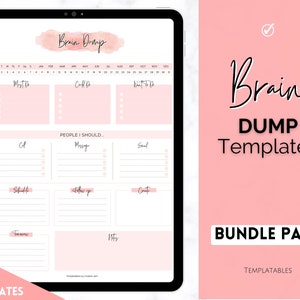 EDITABLE Brain Dump Template BUNDLE, To Do List Printable, ADHD Daily Planner, Productivity, Priority Matrix, Work Day, Thoughts Organizer