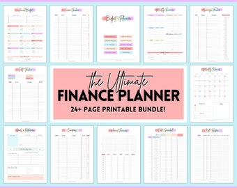 Finance Planner BUNDLE! Budget Planner Templates, Financial Savings Tracker Printable Binder, Monthly Debt, Bill, Spending, Expenses Tracker