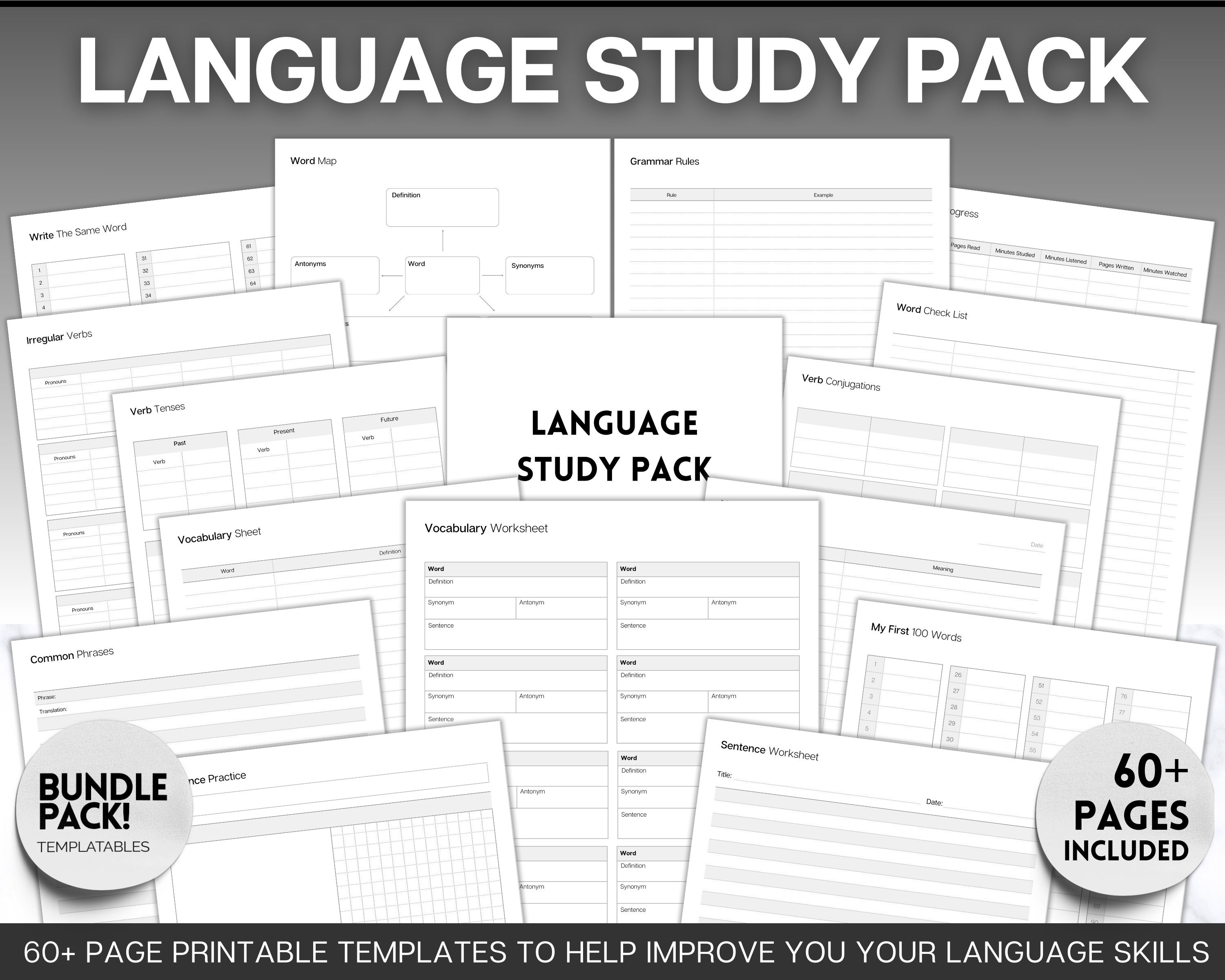 Language Learning Planner, Study Korean, Japanese, Spanish, French ...