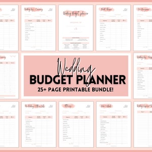 Wedding Planner! BUDGET Planner Printable! Pink Wedding Planner Book, Wedding Checklist Tracker, Bridal Binder Kit, Budget Sheet, Timeline