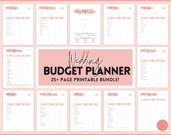 Wedding Planner! BUDGET Planner Printable! Pink Wedding Planner Book, Wedding Checklist Tracker, Bridal Binder Kit, Budget Sheet, Timeline