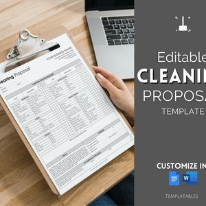 Cleaning Estimate, Editable Cleaning Proposal Template, Commercial Cleaning Service business, Contract, Checklist, Agreement, Schedule List