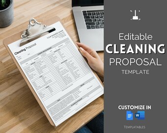Cleaning Estimate, Editable Cleaning Proposal Template, Commercial Cleaning Service business, Contract, Checklist, Agreement, Schedule List