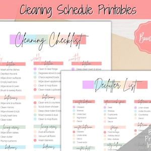 Home Cleaning Checklist, Cleaning Schedule Printable, Weekly Cleaning Planner, House Chores, Deep Cleaning Home Routine, Daily Monthly