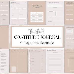 Gratitude Journal Printable BUNDLE! Mindfulness Log, Gratitude Template, Self Care Planner, Daily Journal for Women, Gratitude Jar, Wellness