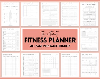 Fitness Planner, Weight Loss Tracker, BUNDLE, Workout Planner Fitness Journal, Wellness, Health Goal, Meal Planner, Self Care, Habit Tracker