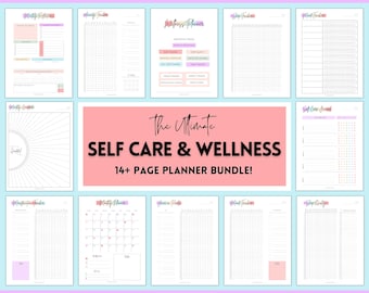 A5 Self Care Journal & Wellness Planner BUNDLE! Printable Selfcare Tracker, Checklist, Health, Wellbeing, Mindfulness, Worksheet Kit, Insert