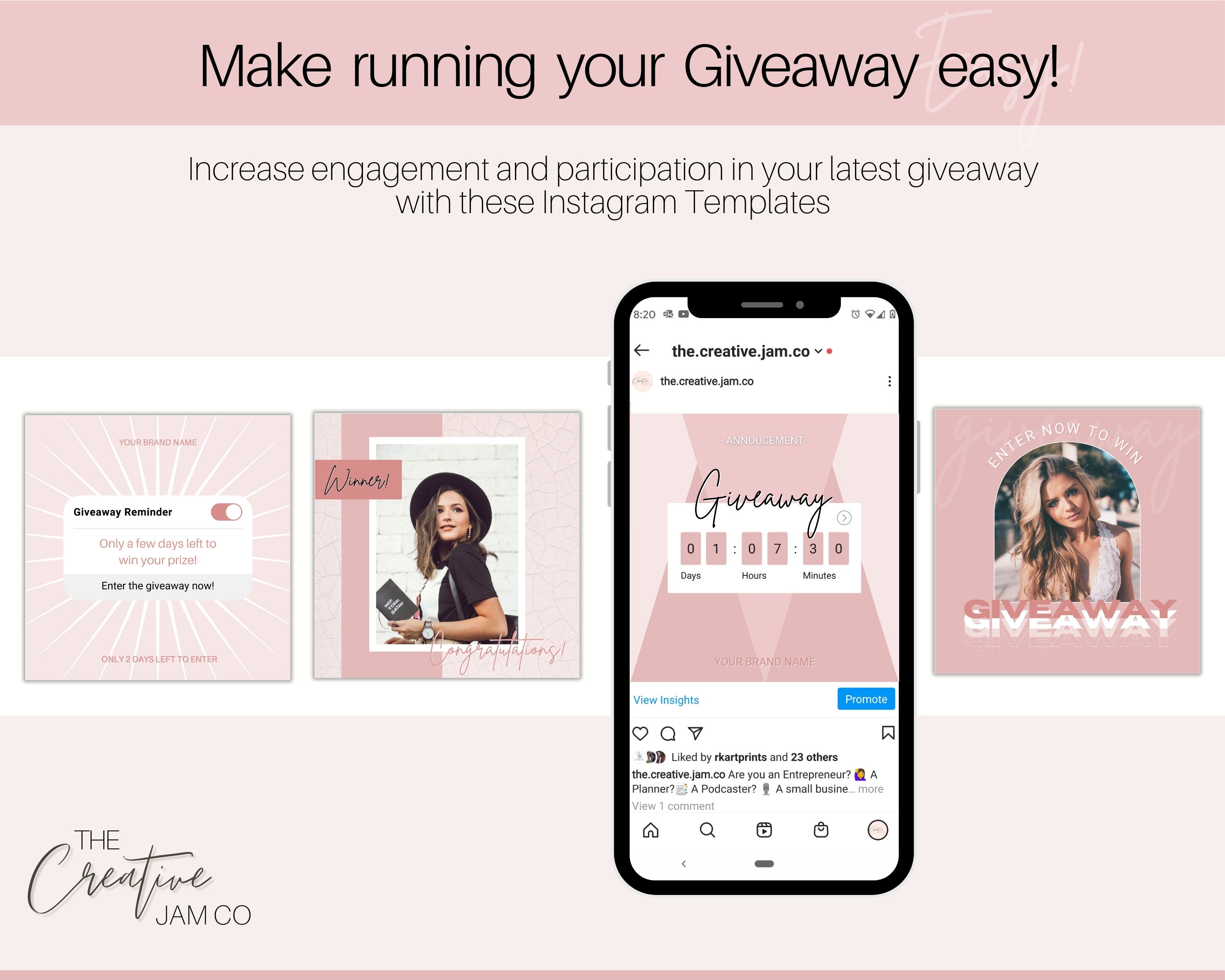 GIVEAWAY Instagram Templates Social Media Engagement Booster 