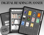 Digital Book Journal, Digital Reading Journal, Digital Reading Planner, GoodNotes, iPad Reading Log, Book Tracker, Book Review, DARK MODE