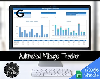AUTOMATED Mileage Tracker. Small Business Spreadsheet. Google Sheets Mileage Log, Expenses Calculator, Tax Deductibles, Car, Vehicle Miles