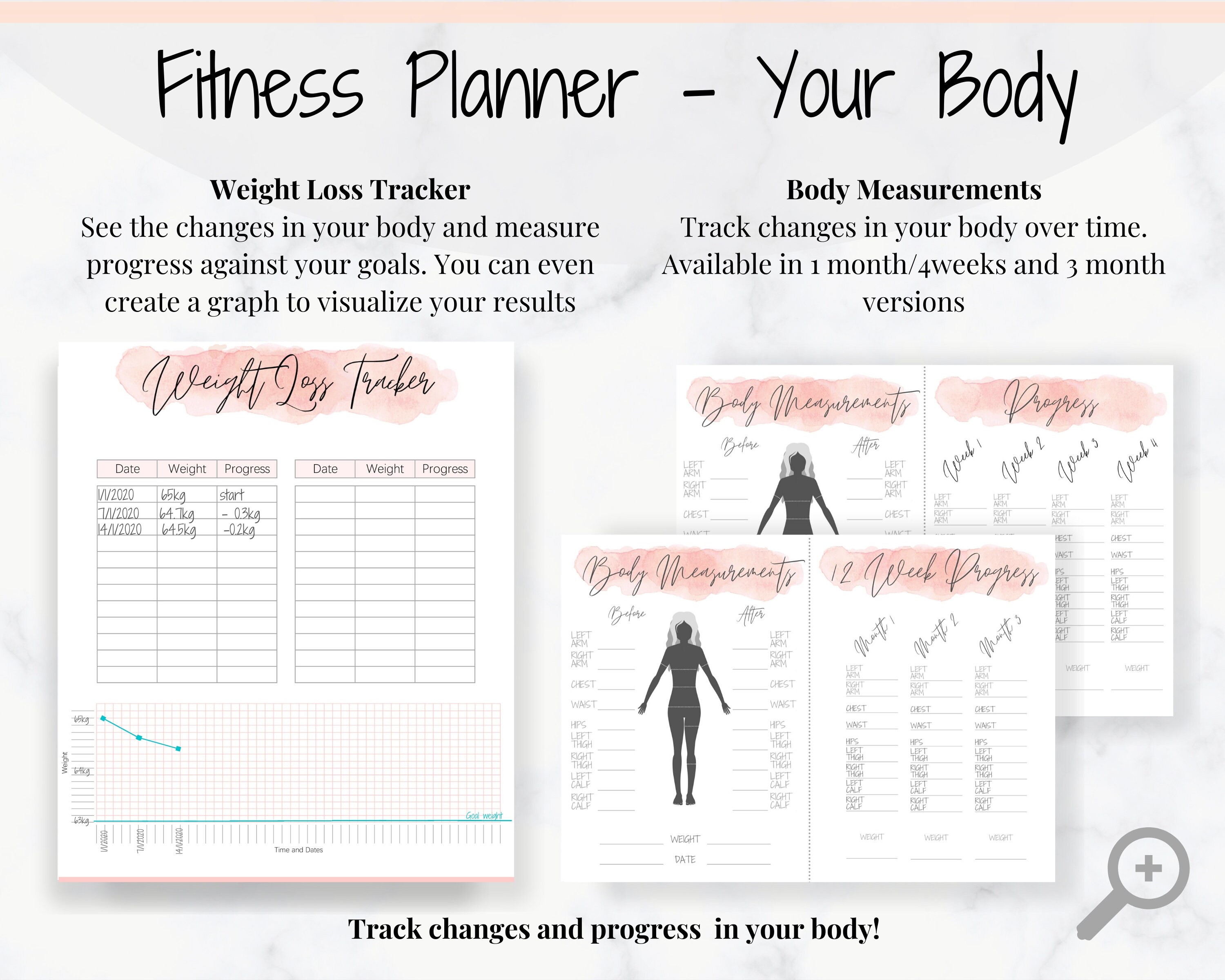 FITNESS PLANNER for Weight Loss. Habit Tracker Mood Tracker Etsy UK
