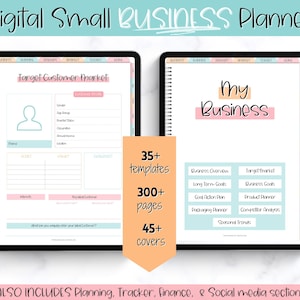 Digital Planner for Small Business, Undated Trackers, Social Media, Finances, GoodNotes Digital Journal, Monthly, Weekly, Side Hustle, iPad