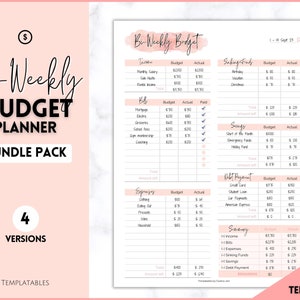 Biweekly Budget Planner, EDITABLE Bi-weekly Template, PDF Printable Paycheck Budget Tracker, Finance Planner, Zero Based Budget Sheet Binder