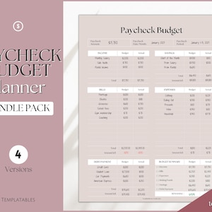 Paycheck Budget Planner, EDITABLE Budget by Paycheck Template, PDF Printable Budget Tracker, Finance Planner, Zero Based Budget Sheet Binder