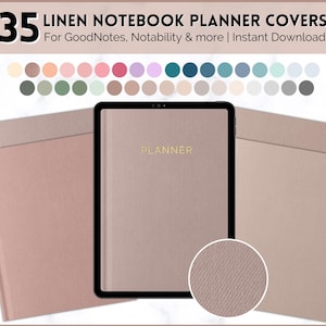 Portadas minimalistas para cuadernos digitales, 35 portadas de planificador digital, portada de diario digital GoodNotes, iPad, Agenda Binder, 35 colores, Mínimo