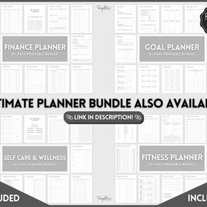 Goal Planner Printable BUNDLE, 2024 Goals Tracker, SMART Goal Setting ...