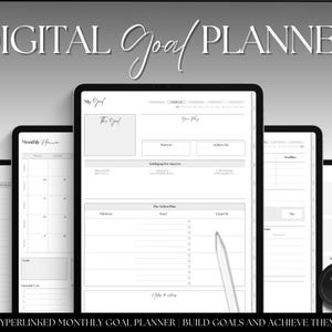 GoodNotes Digital Planner, Undated Digital GOAL Planner, Goals Tracker, Goal Setting, Vision Board, SMART Goals, iPad, Journal, Habit, Life