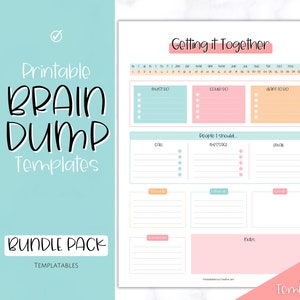 EDITABLE Brain Dump Template BUNDLE, To Do List Printable, ADHD Daily Planner, Productivity, Priority Matrix, Work Day, Thoughts Organizer