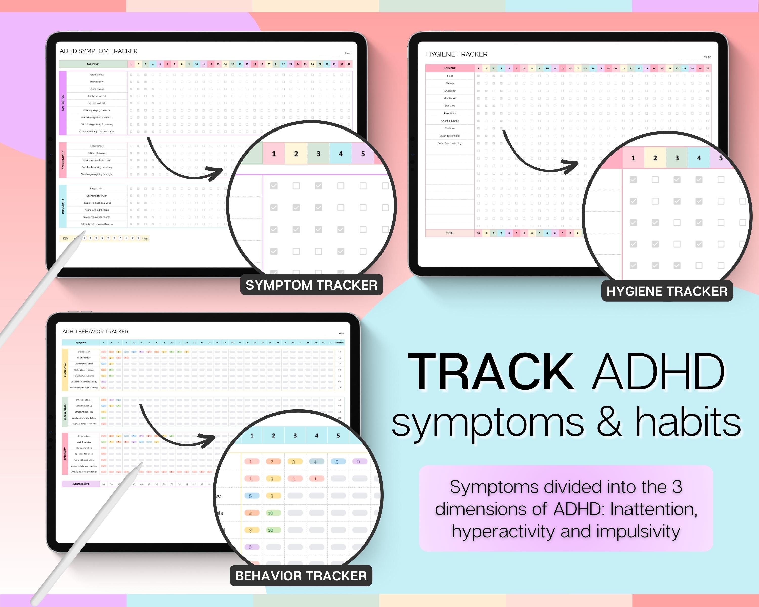 ADHD Digital Planner, Daily Planner Spreadsheet, Neurodivergent, Brain ...