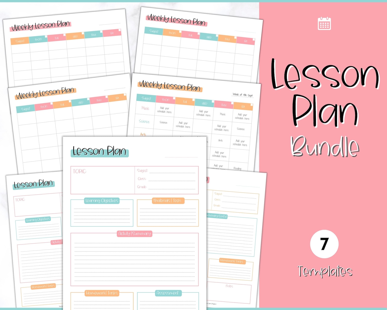 Lesson Plan Template Lesson Planner Printable Homeschool Etsy UK esl-lesson-ideas-for-kids