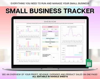 Small Business Spreadsheet, Inventory Tracker, Bookkeeping, Budget, Income, Expenses, Order Tracker, Clients, Google Sheets Spreadsheet