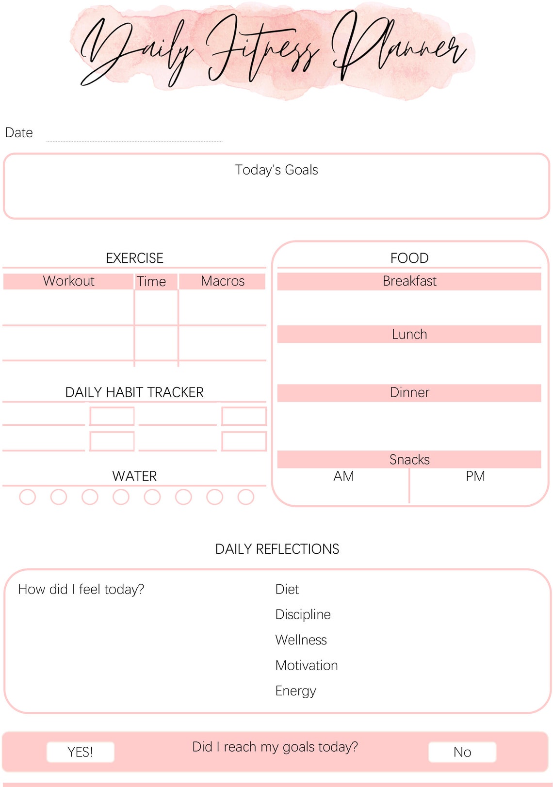 WELLNESS PLANNER for Weight Loss. Habit Tracker Mood Tracker Etsy