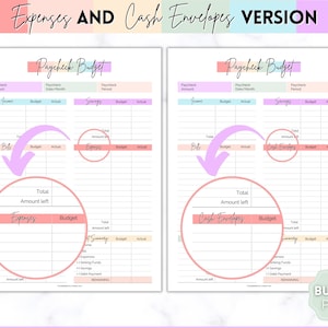 Paycheck Budget Planner, EDITABLE Budget by Paycheck Template, PDF Printable Budget Tracker, Finance Planner, Zero Based Budget Sheet Binder zdjęcie 3