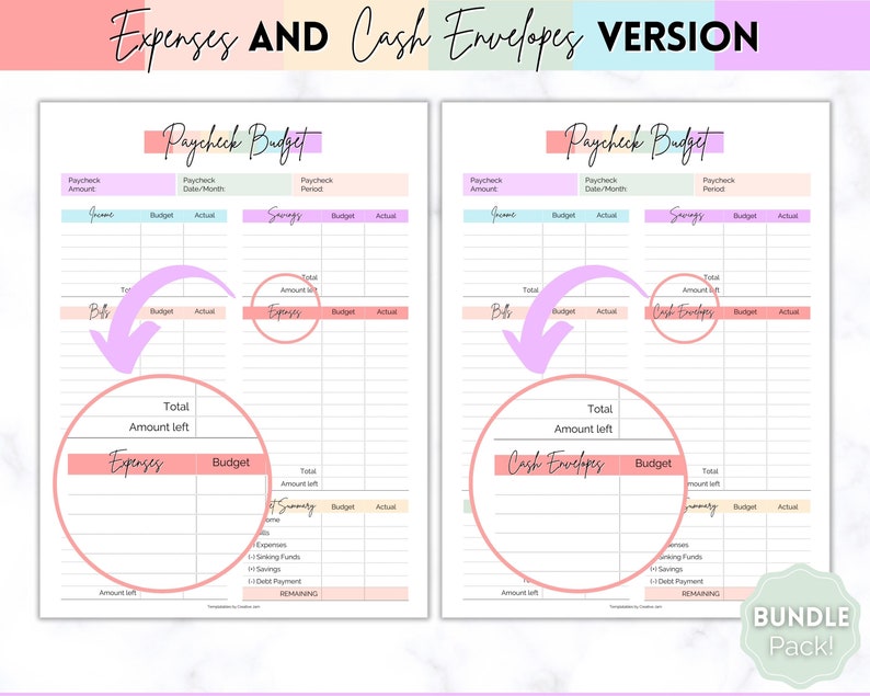 Paycheck Budget Planner, EDITABLE Budget by Paycheck Template, PDF Printable Budget Tracker, Finance Planner, Zero Based Budget Sheet Binder image 3