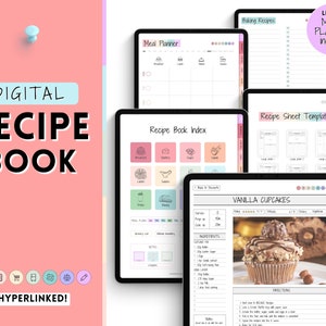 Digital Recipe Book for GoodNotes, Recipe Template, Digital Meal Planner, Cookbook Template, Recipe Binder Kit, Recipe Card, GoodNotes, iPad