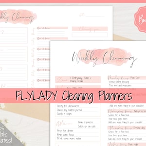 FLYLADY Cleaning Planner Bundle! Daily Routine, Control Journal, Fly Lady Zones, Cleaning Checklist, Cleaning Schedule, Weekly House Chores