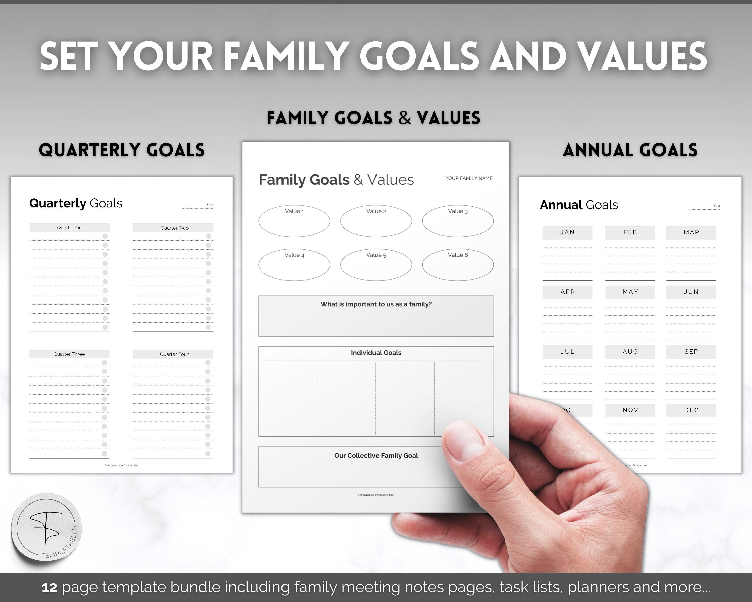 Family Meeting Guide, 12pg Printable Bundle With Meeting Agenda