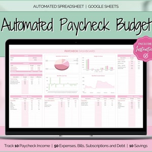 Biweekly Budget Spreadsheet, Paycheck Budget, Budget By Paycheck Google Sheets, Zero based budget tracker, weekly, finance planner template