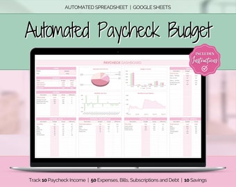 Biweekly Budget Spreadsheet, Paycheck Budget, Budget By Paycheck Google Sheets, Zero based budget tracker, weekly, finance planner template